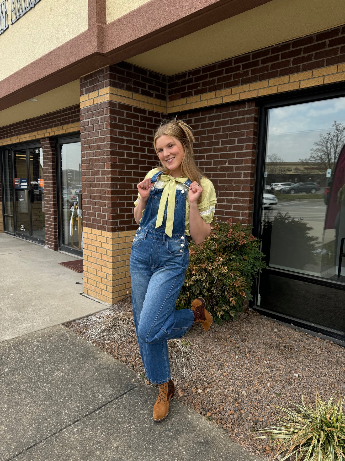 Denim Barrel Overalls