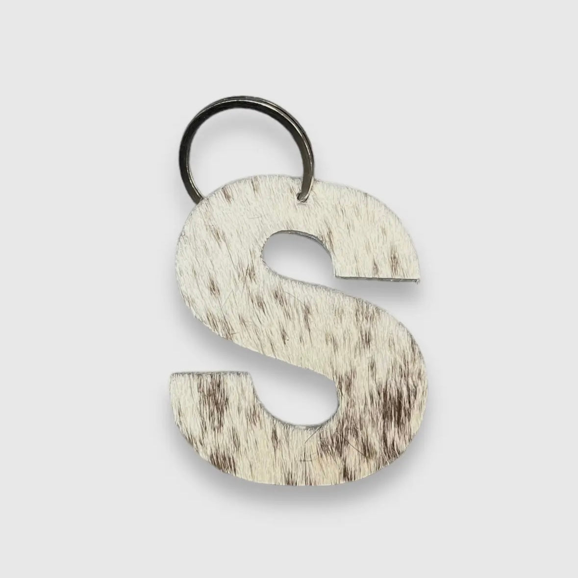 Cowhide Letter Keychain