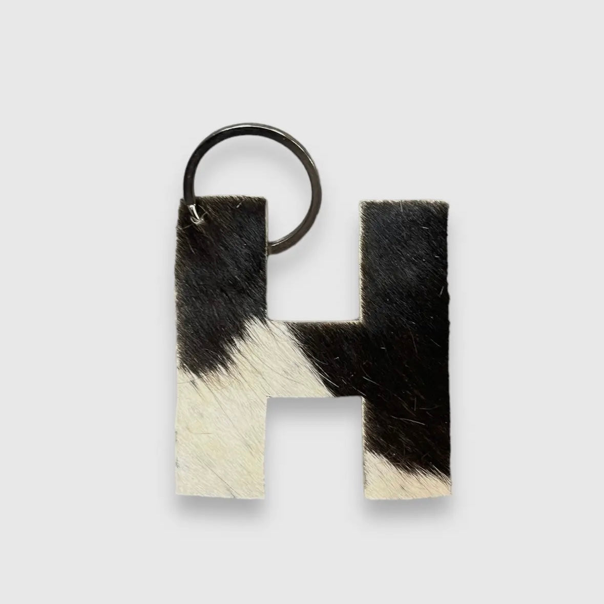 Cowhide Letter Keychain