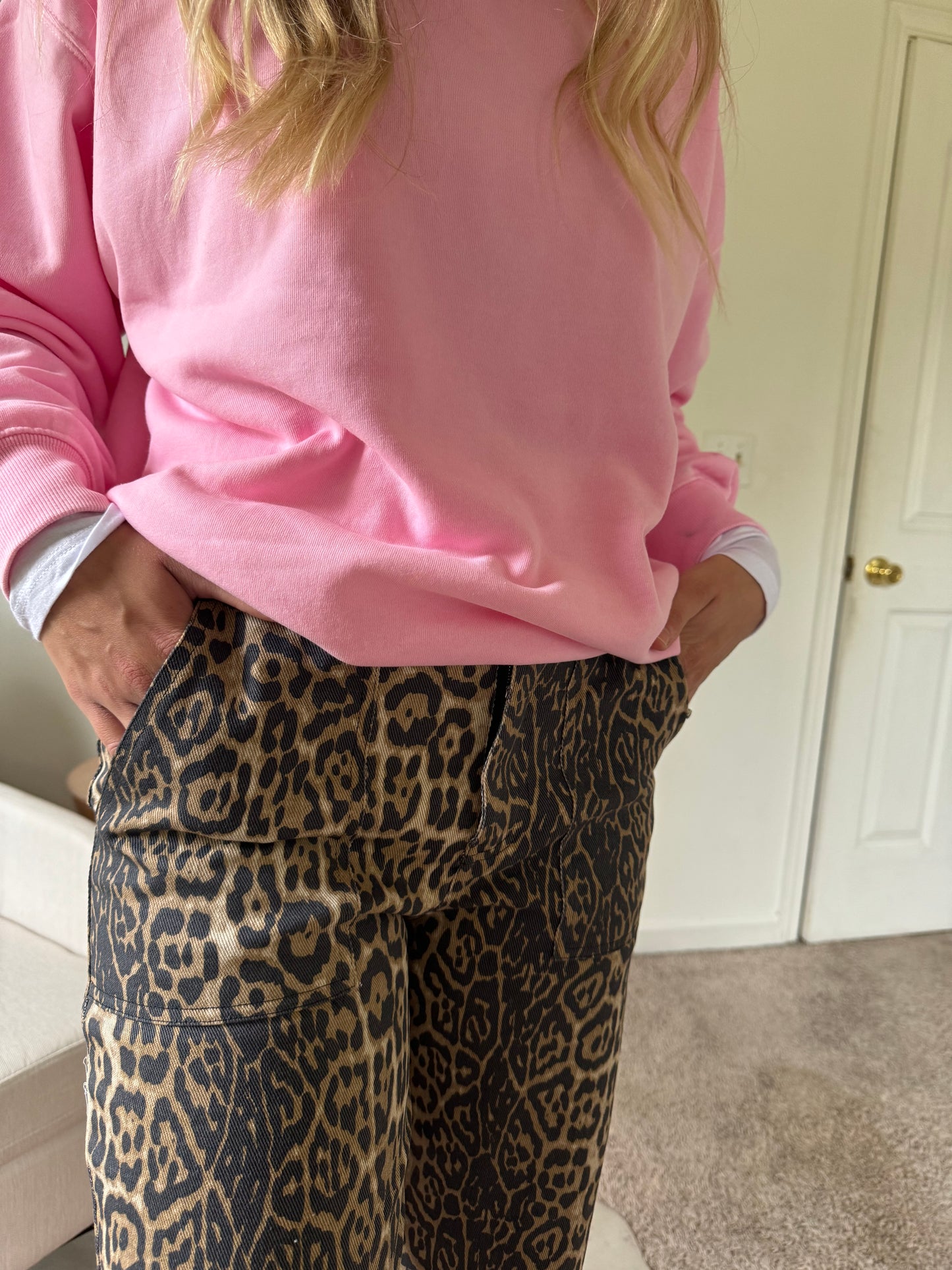 Leopard Denim Jeans