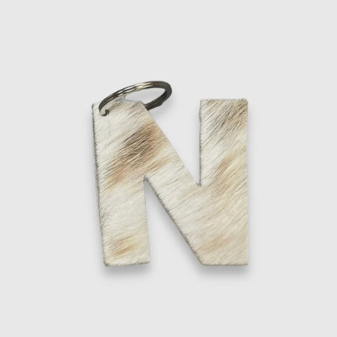 Cowhide Letter Keychain
