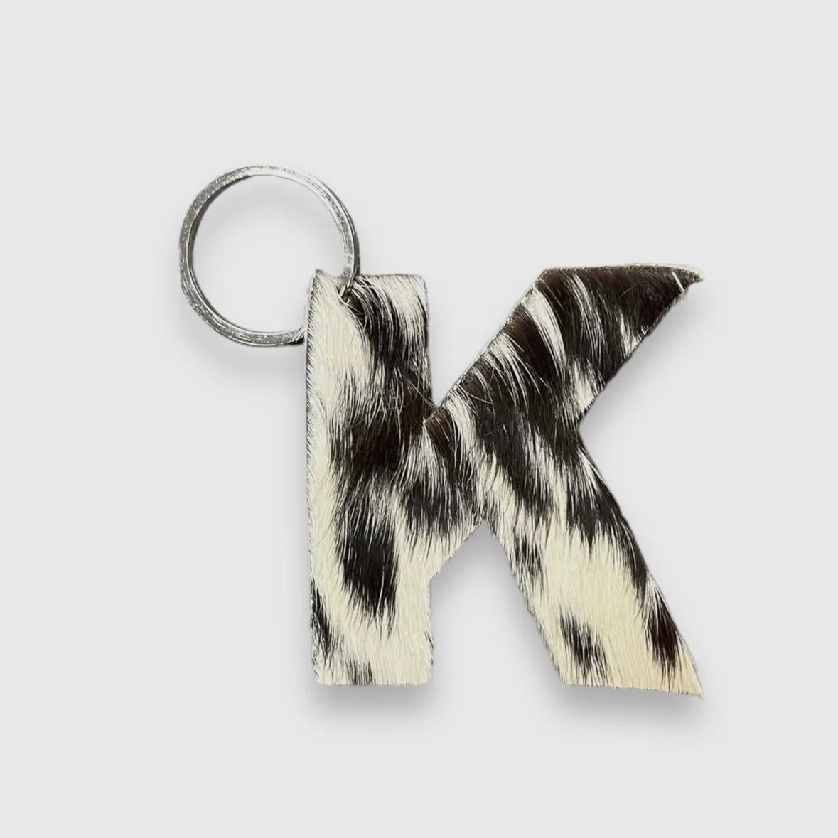 Cowhide Letter Keychain