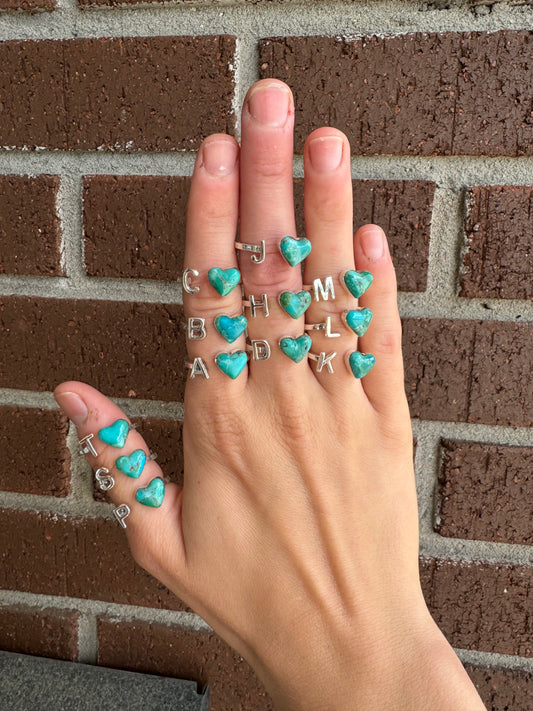 Initial Turquoise Ring