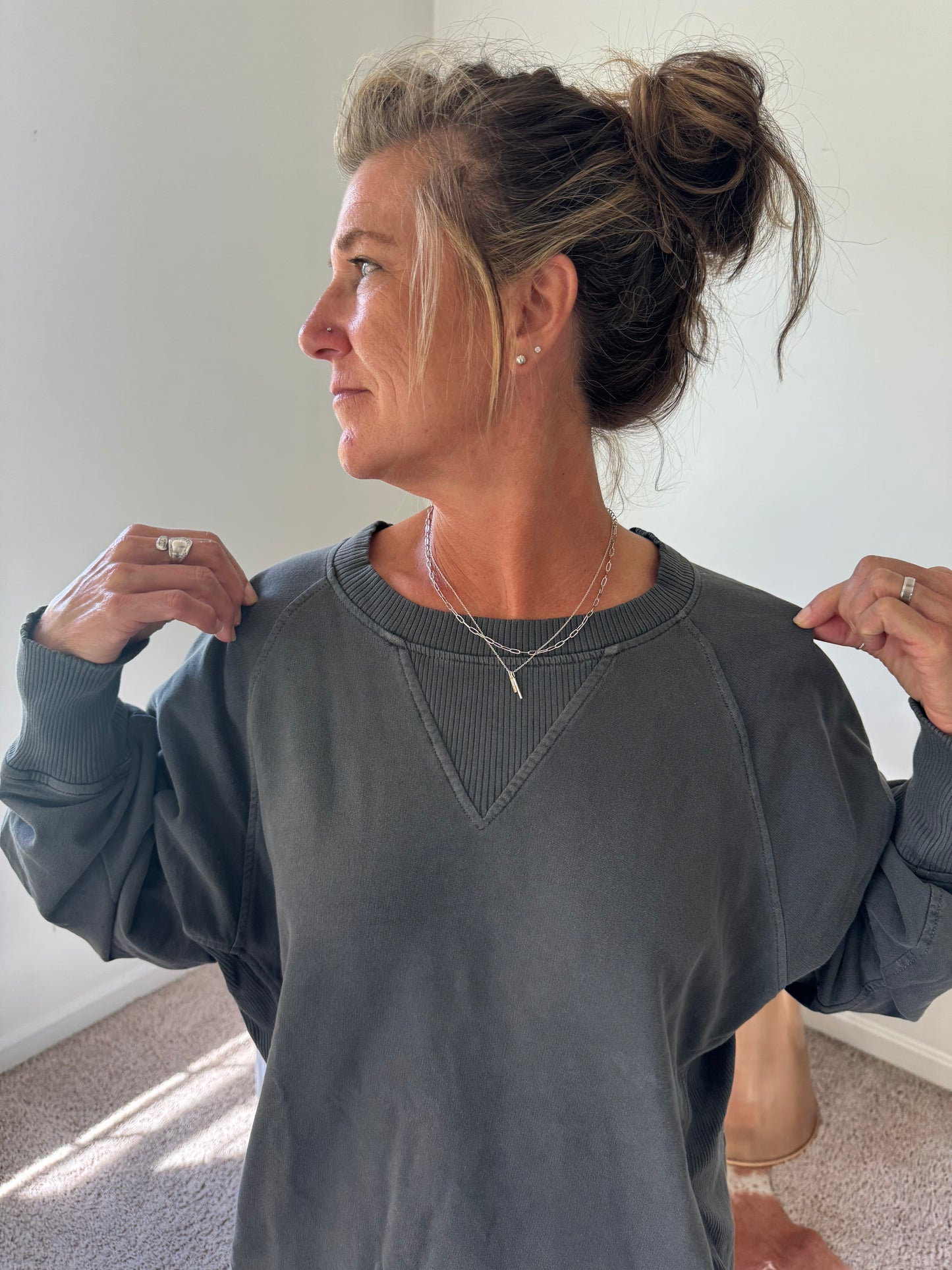 Stone Wash Pocketed Pullover