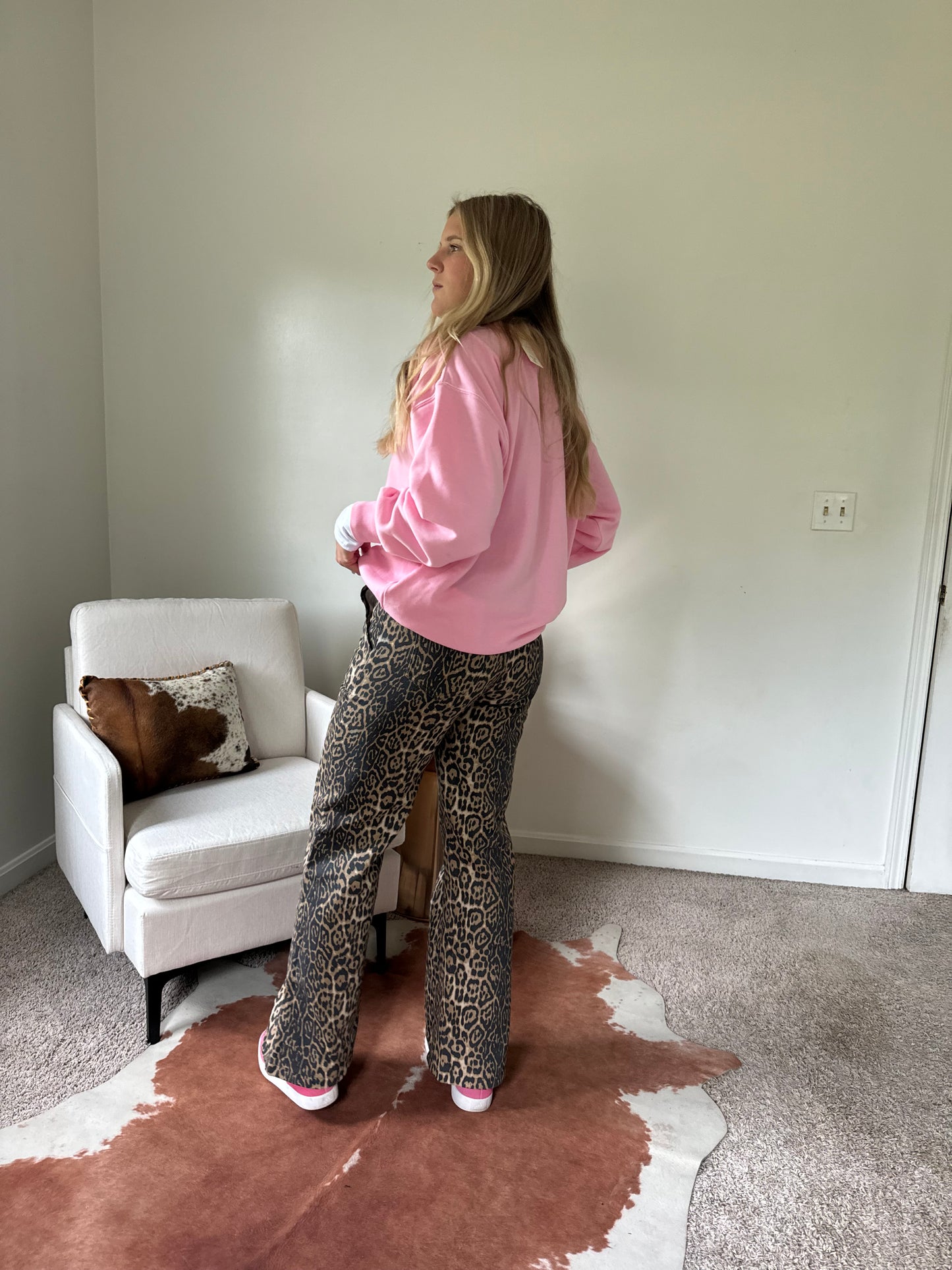 Leopard Denim Jeans