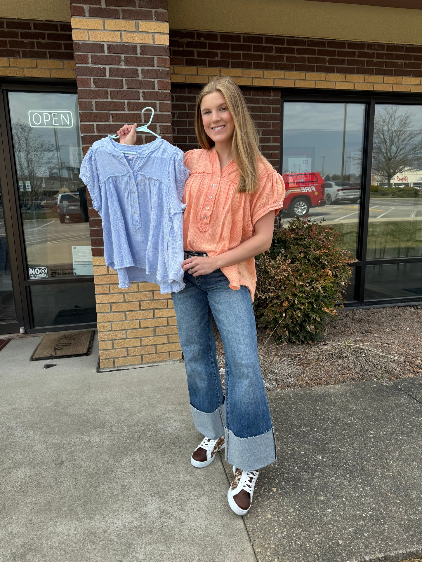 Gauze Frayed Top