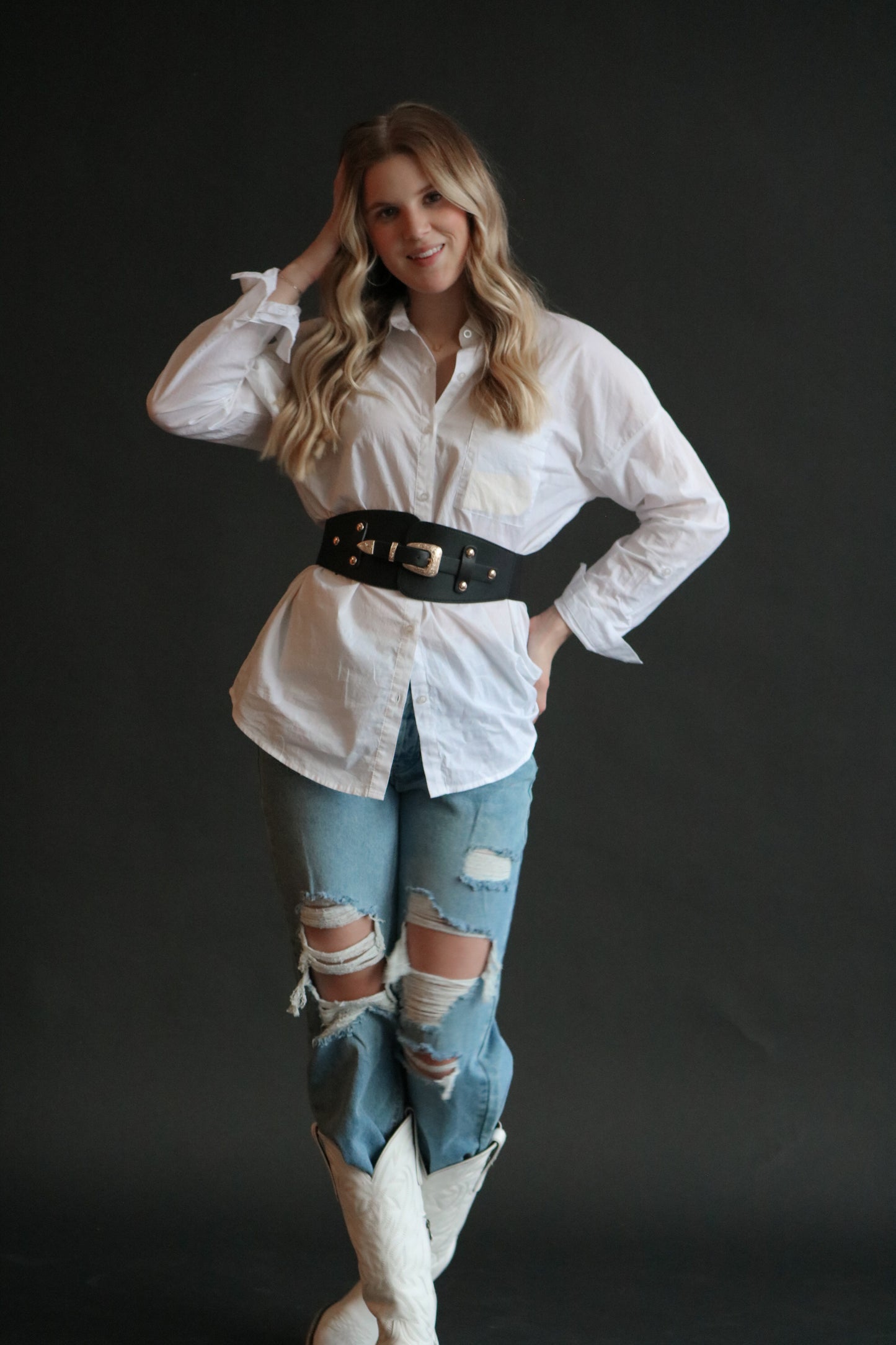 Black and Gold Corset Belt