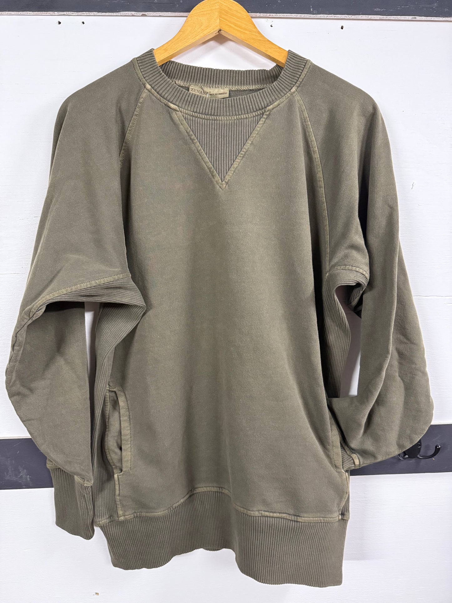 Stone Wash Pocketed Pullover
