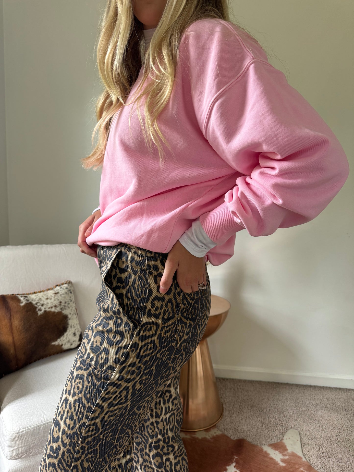 Leopard Denim Jeans