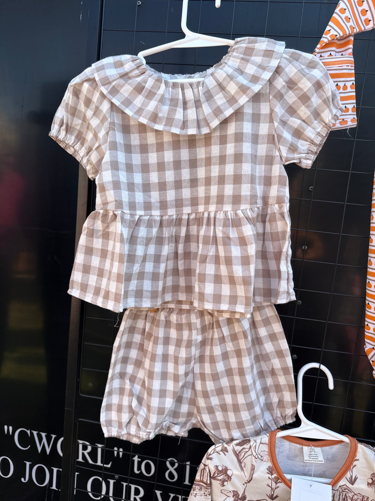 Brown Gingham Set