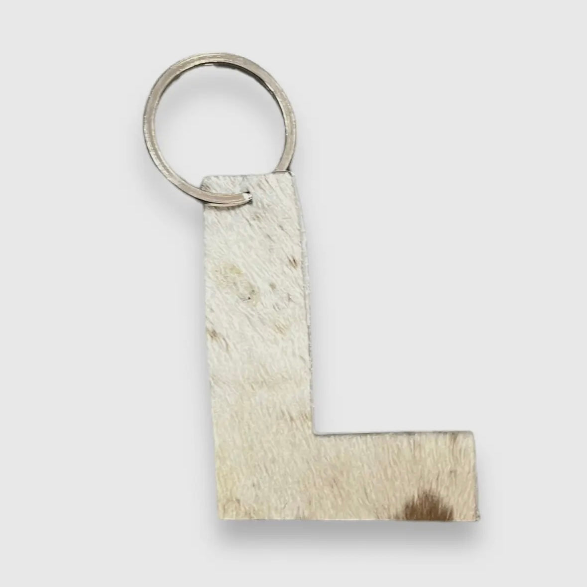 Cowhide Letter Keychain