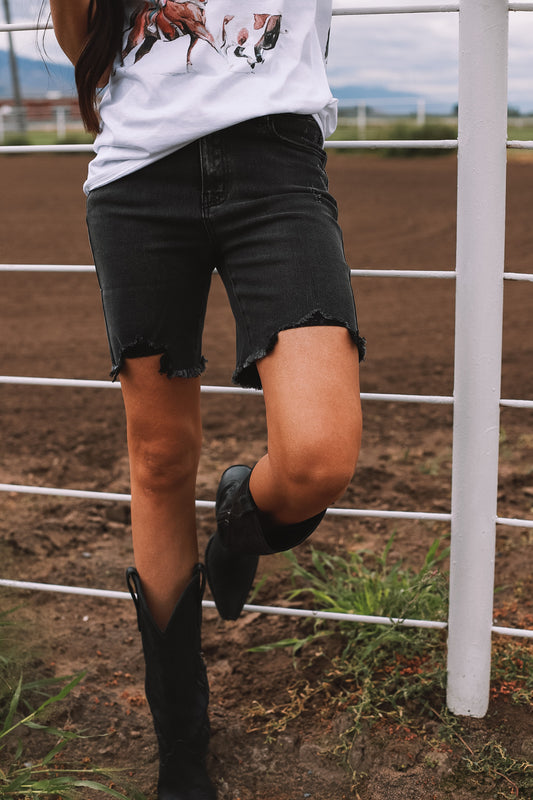 KanCan Black Bermuda Shorts