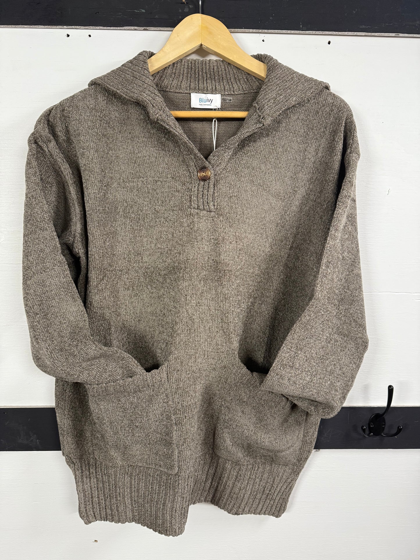 Mocha Flap Collar Sweater