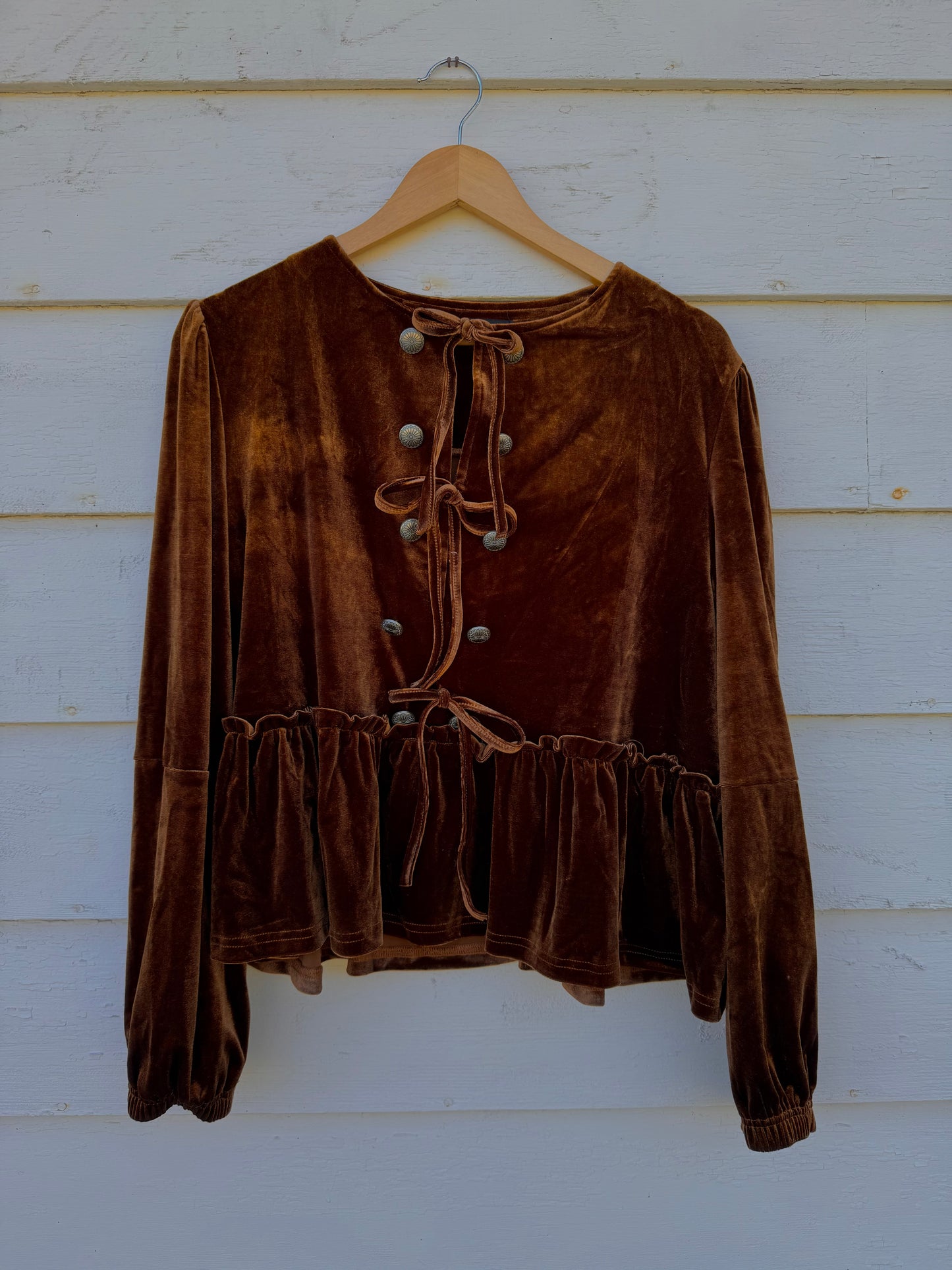 Brown Velvet Blouse