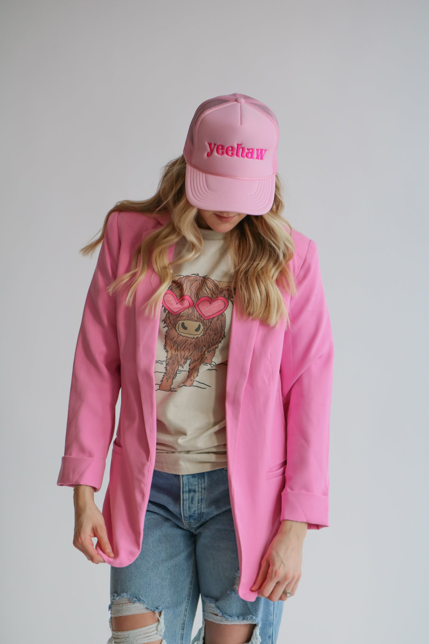 Pink Yeehaw Trucker Hat