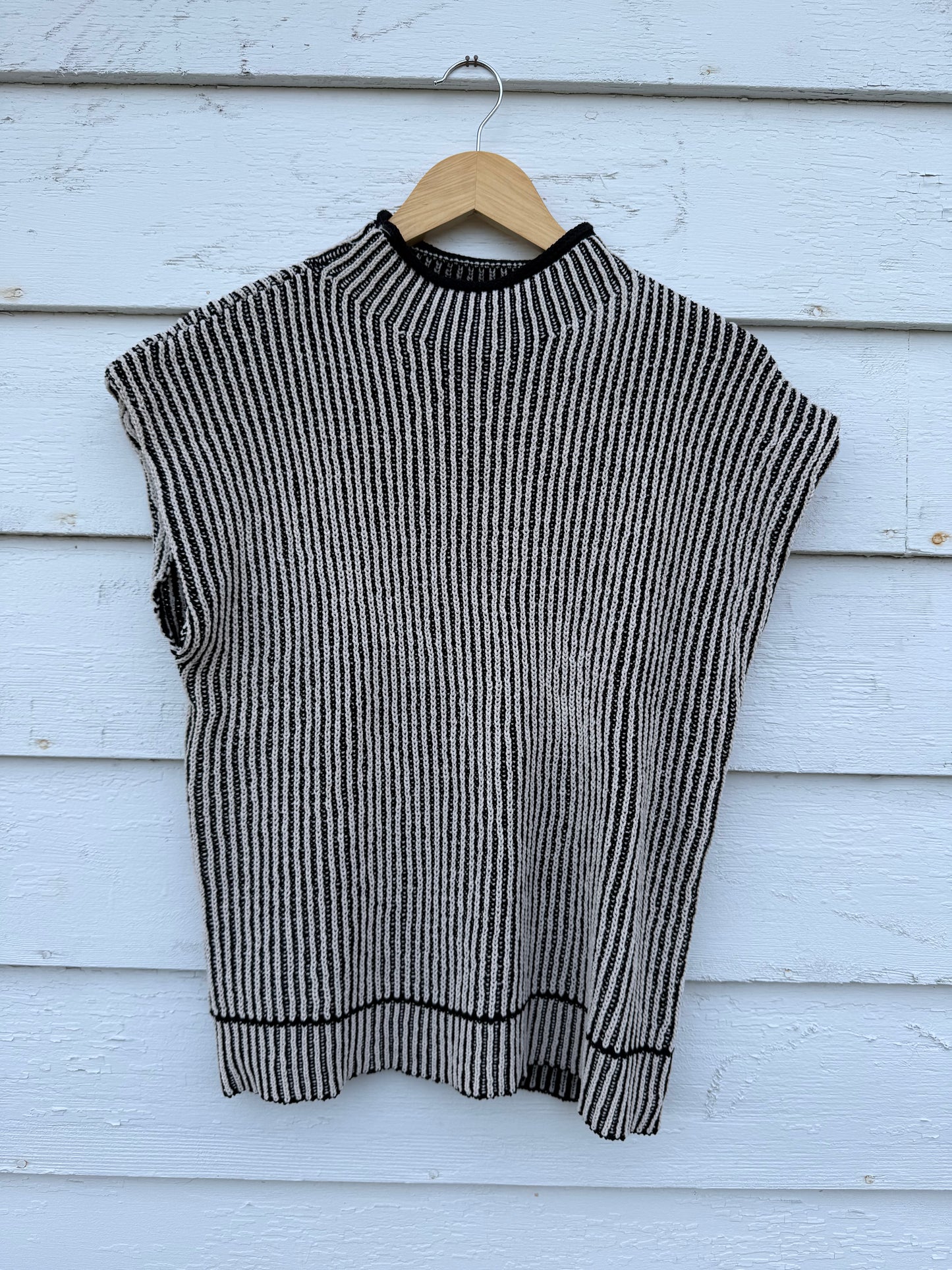 Black and White Sweater Vest