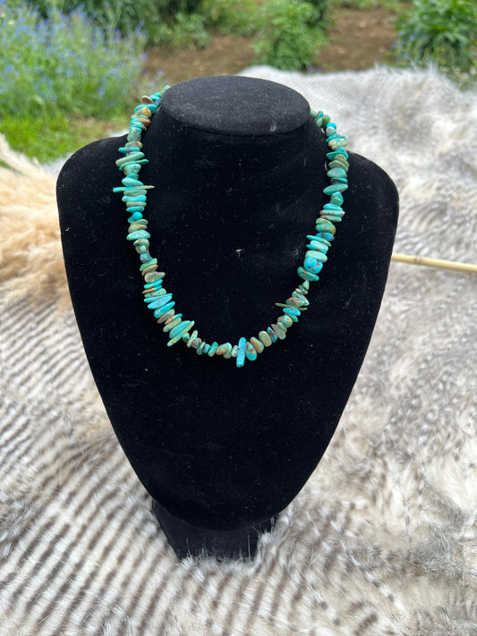 Large Turquoise Stone Beaded Necklace