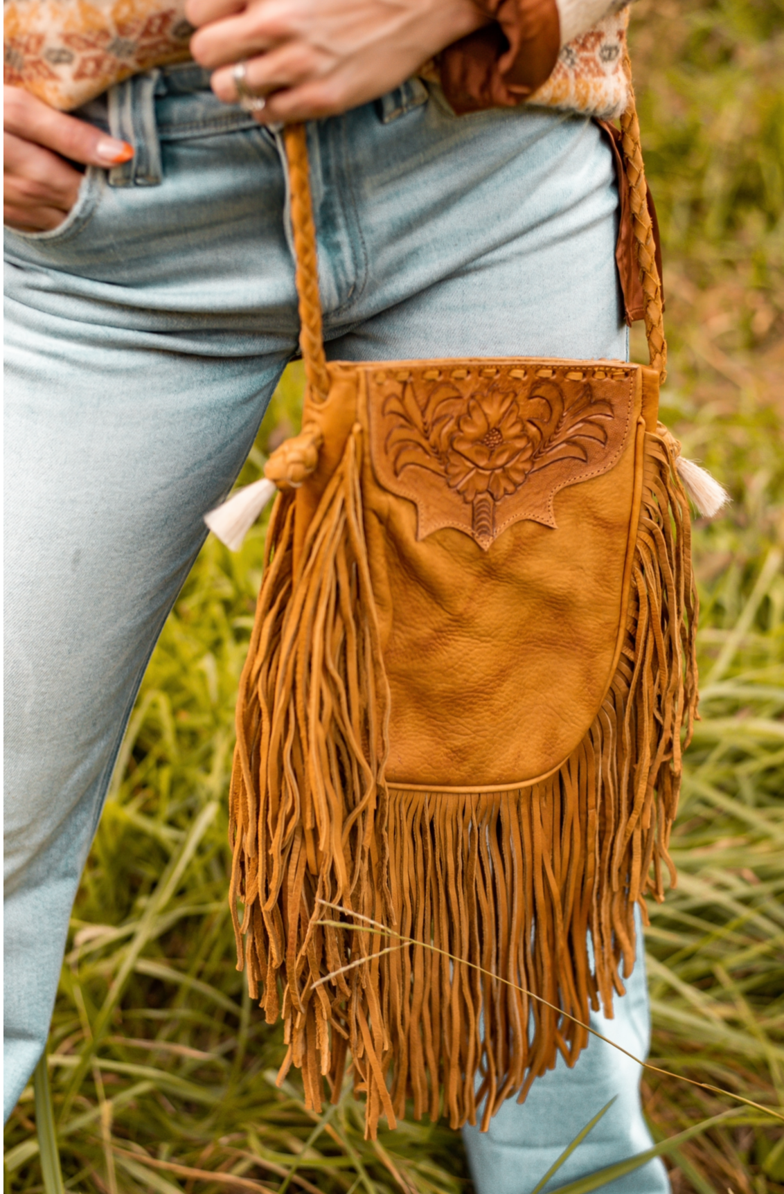 Golden Tan Pouch Fringe Purse Risin Shine Cwgrl Co