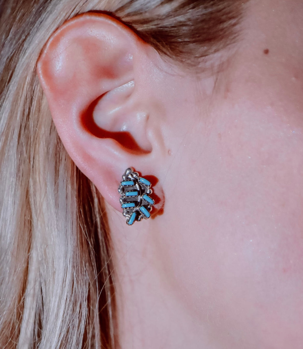Zuni Needlepoint Stud Earrings
