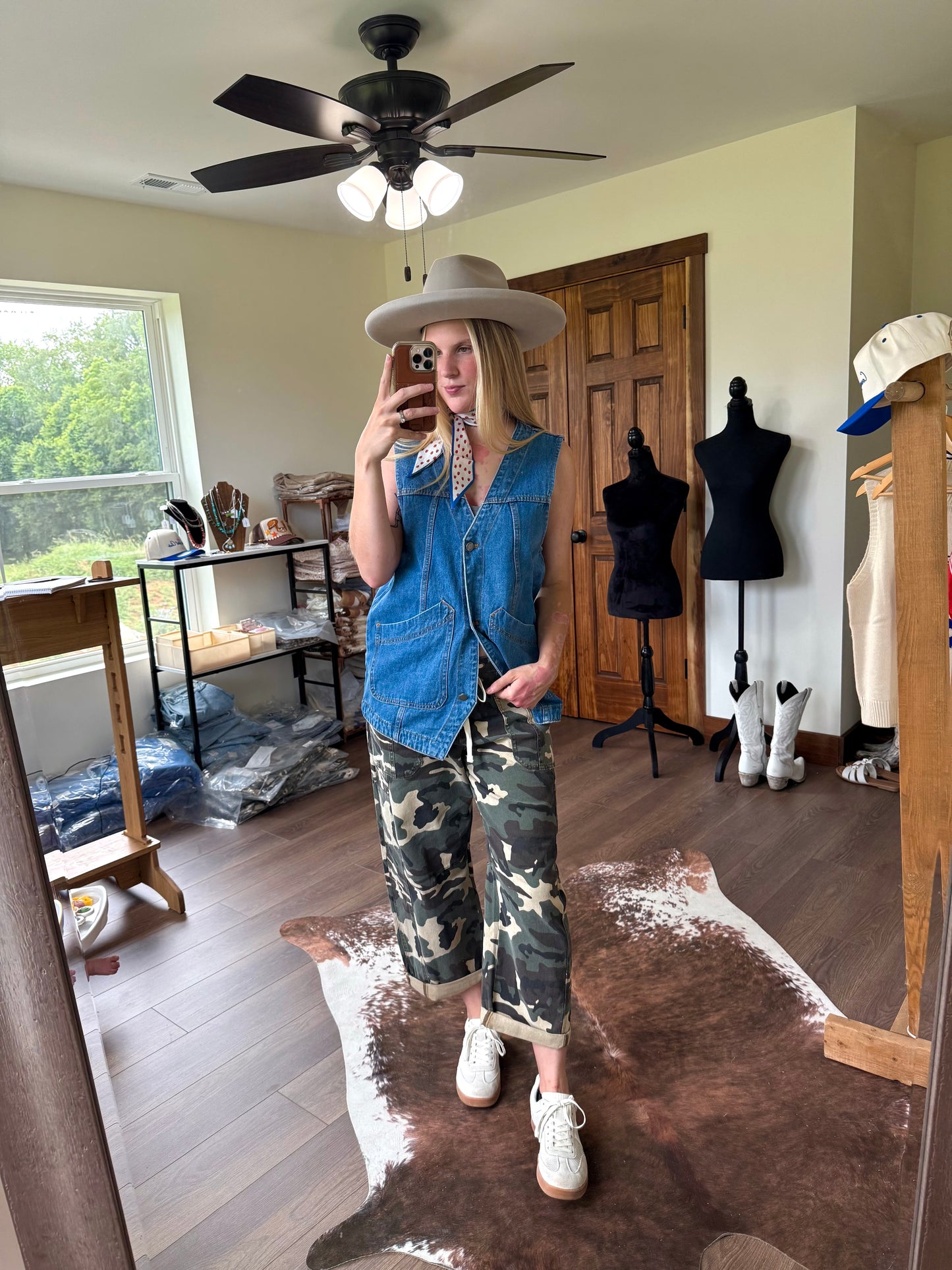 Long Hemmed Denim Vest