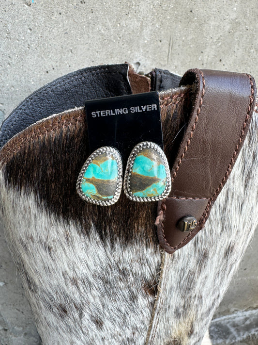Striped Turquoise Studs