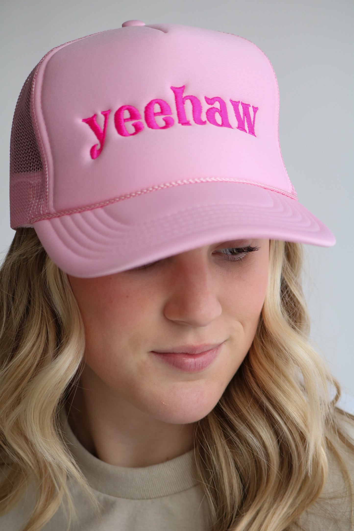Pink Yeehaw Trucker Hat