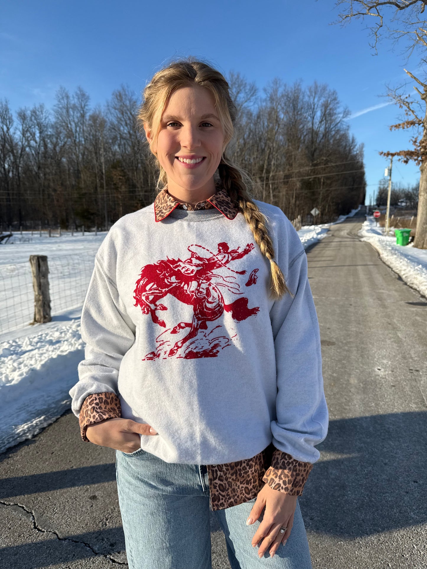 Red Bronc Crew Sweatshirt