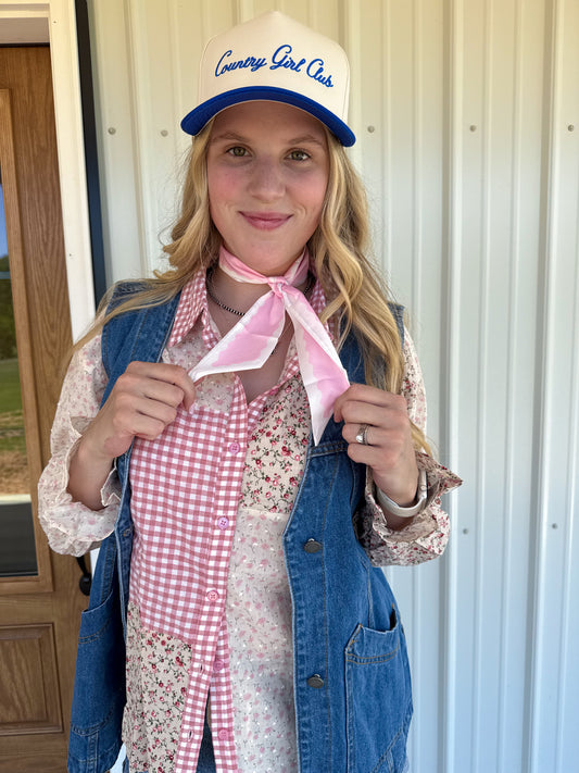 Floral Colorblock Button Down