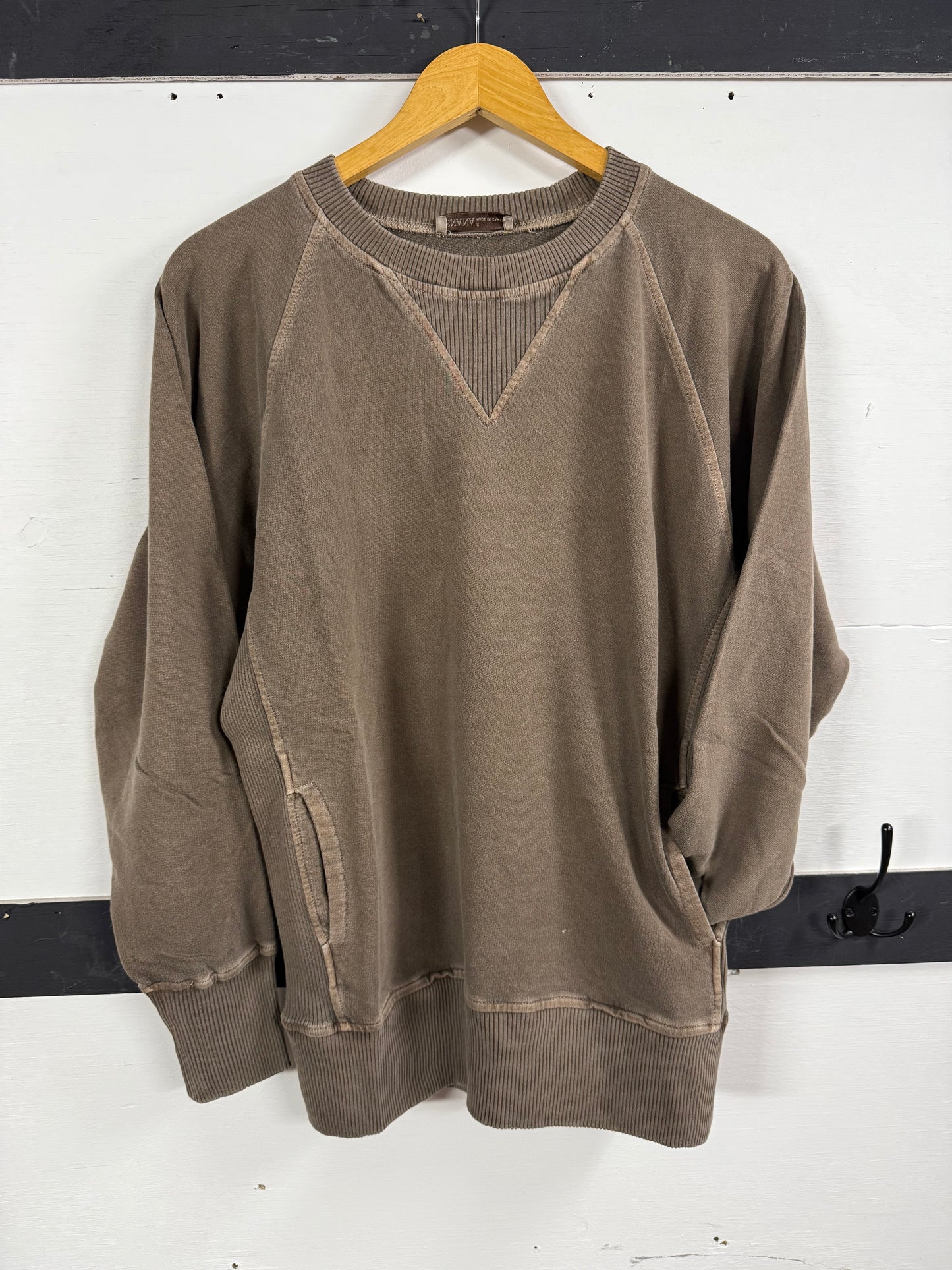 Stone Wash Pocketed Pullover