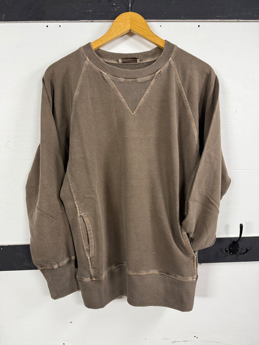 Stone Wash Pocketed Pullover