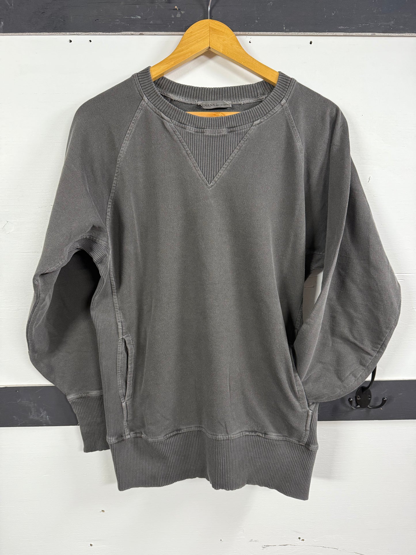 Stone Wash Pocketed Pullover