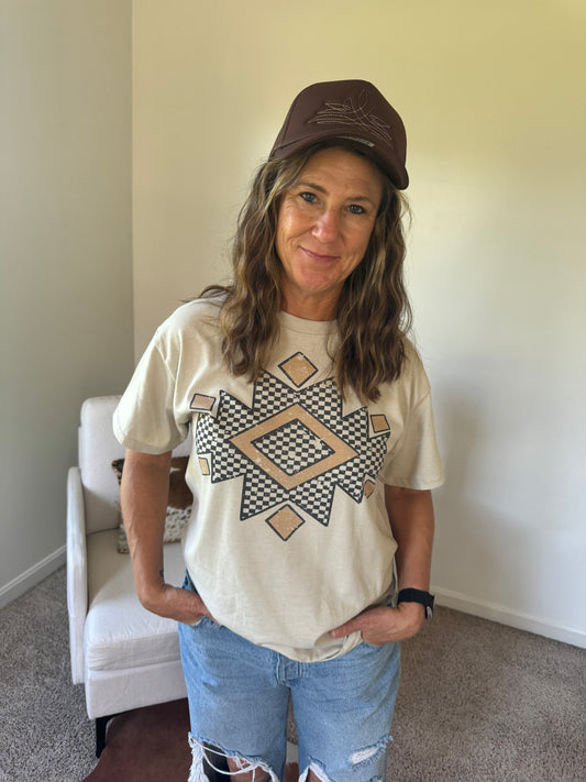 Brown Aztec Tee