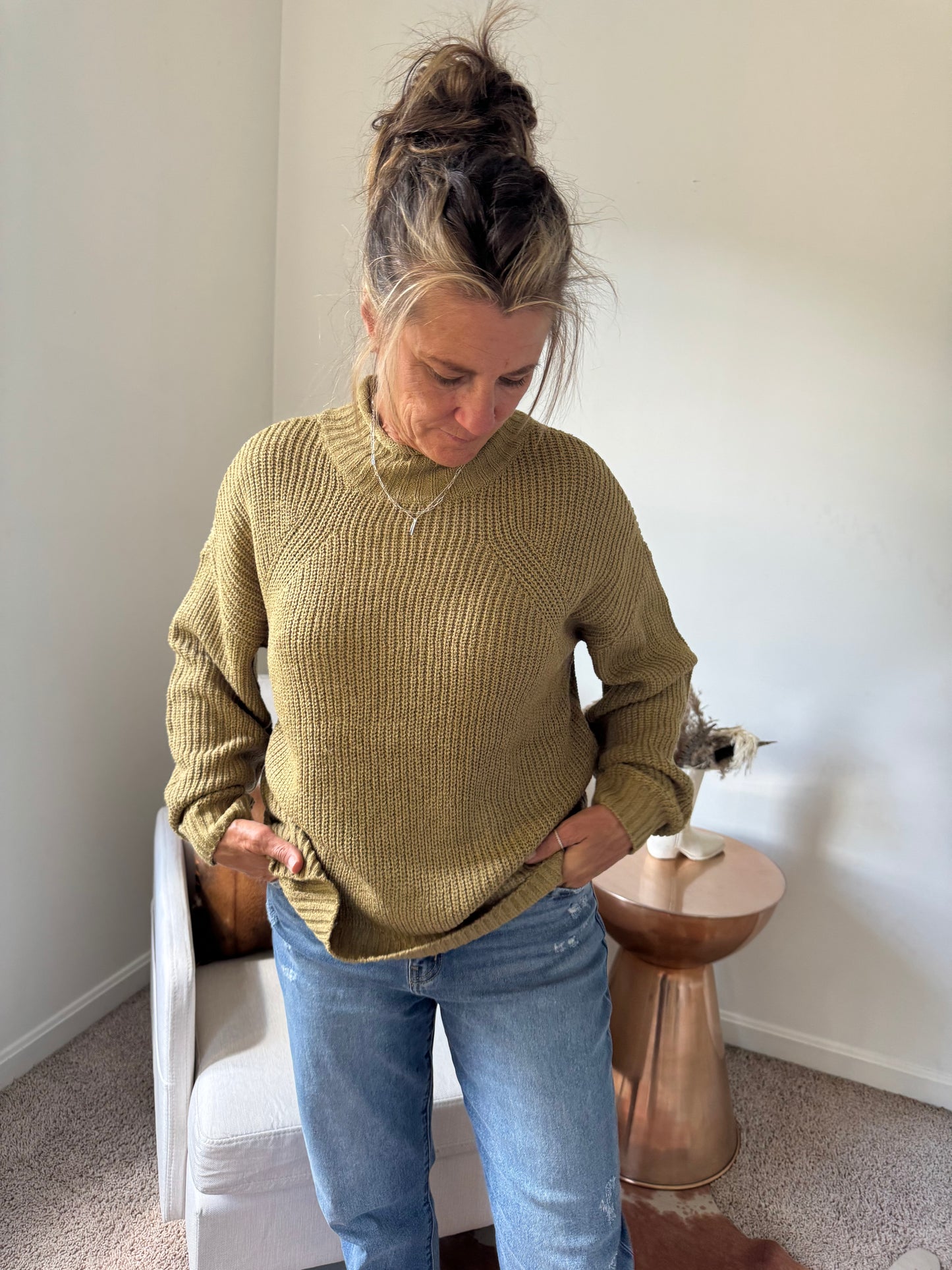 Mossy Mock Neck Sweater