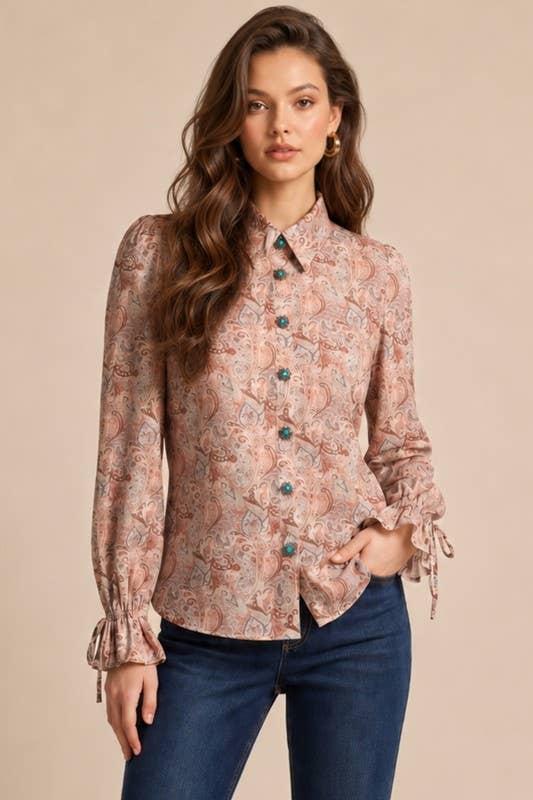 Paisley Concho Button Up