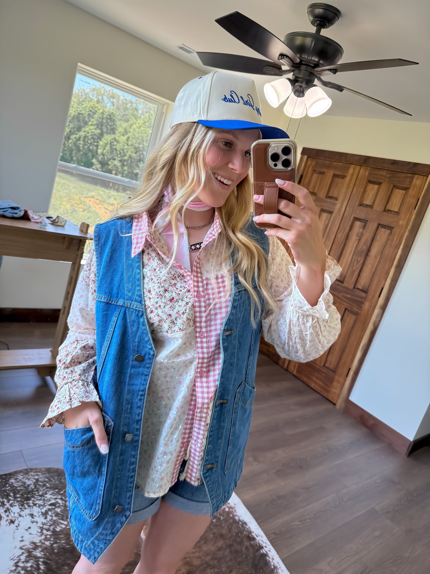 Floral Colorblock Button Down