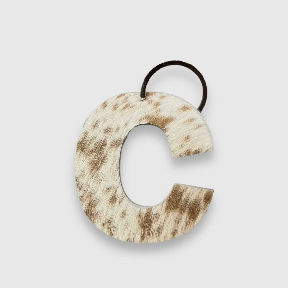 Cowhide Letter Keychain
