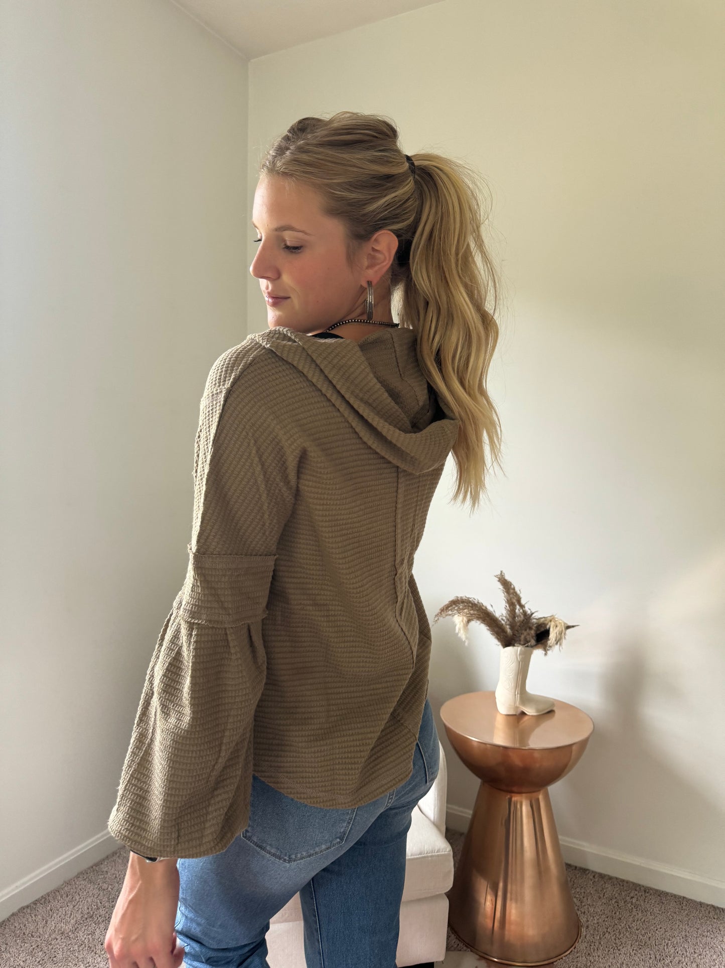 Hooded Henley Top