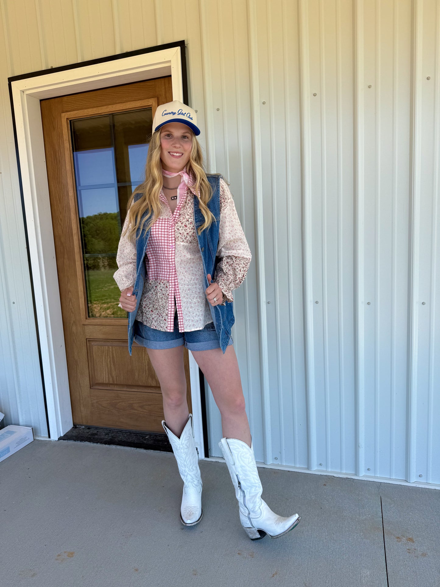 Long Hemmed Denim Vest