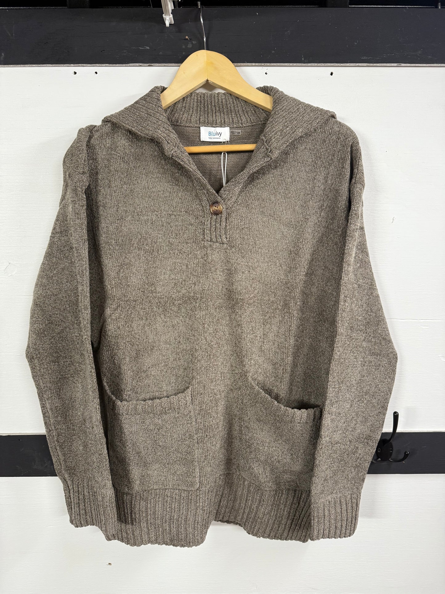 Mocha Flap Collar Sweater