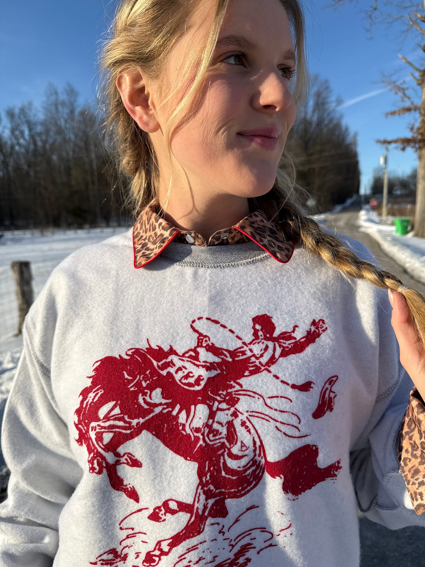 Red Bronc Crew Sweatshirt