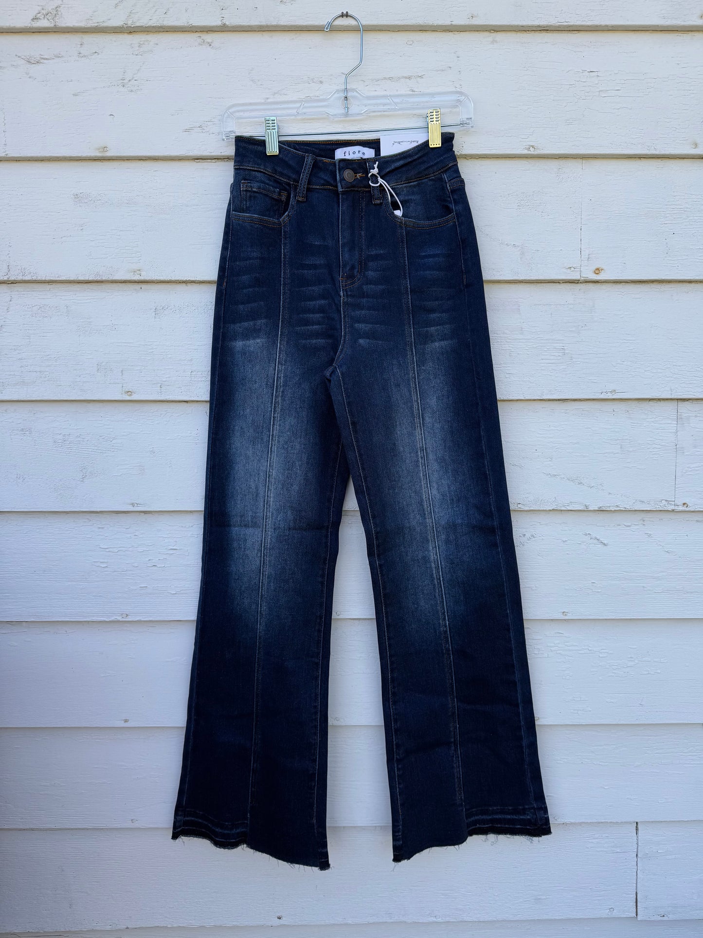 Dark Wash Pleated Jeans