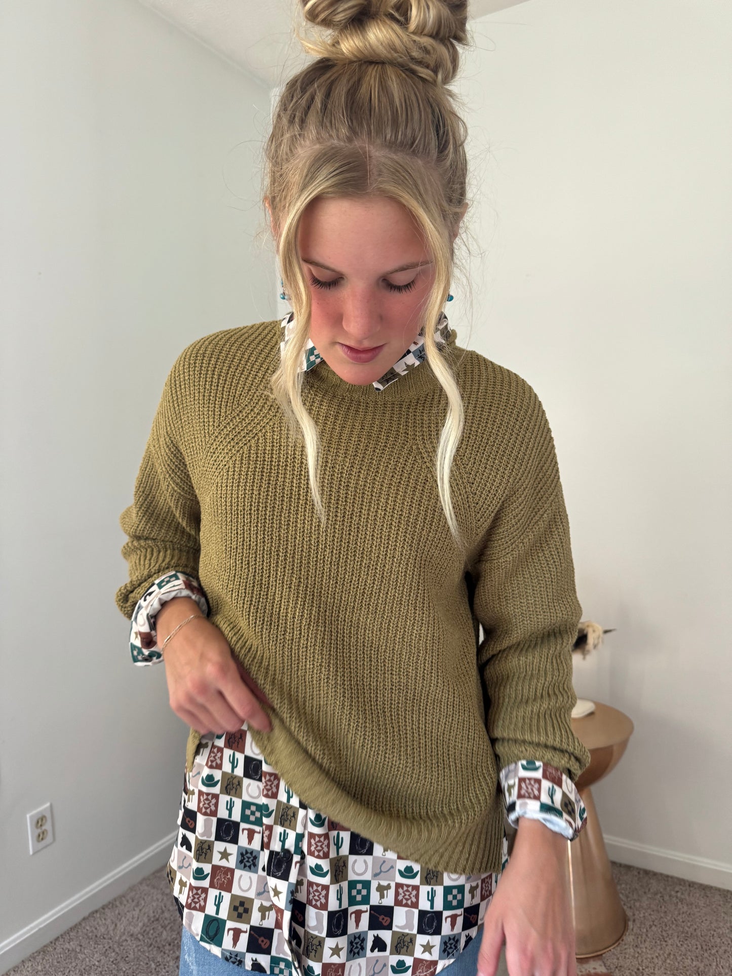 Mossy Mock Neck Sweater