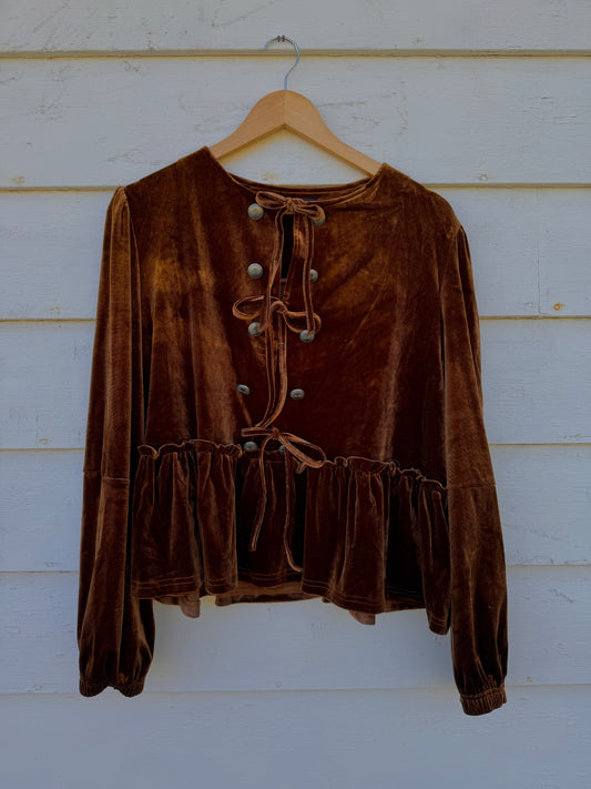 Brown Velvet Blouse