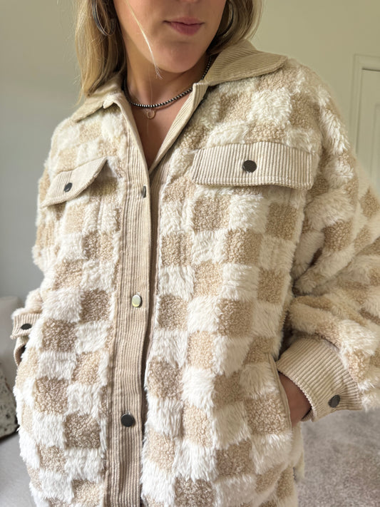 Checkered Sherpa Jacket