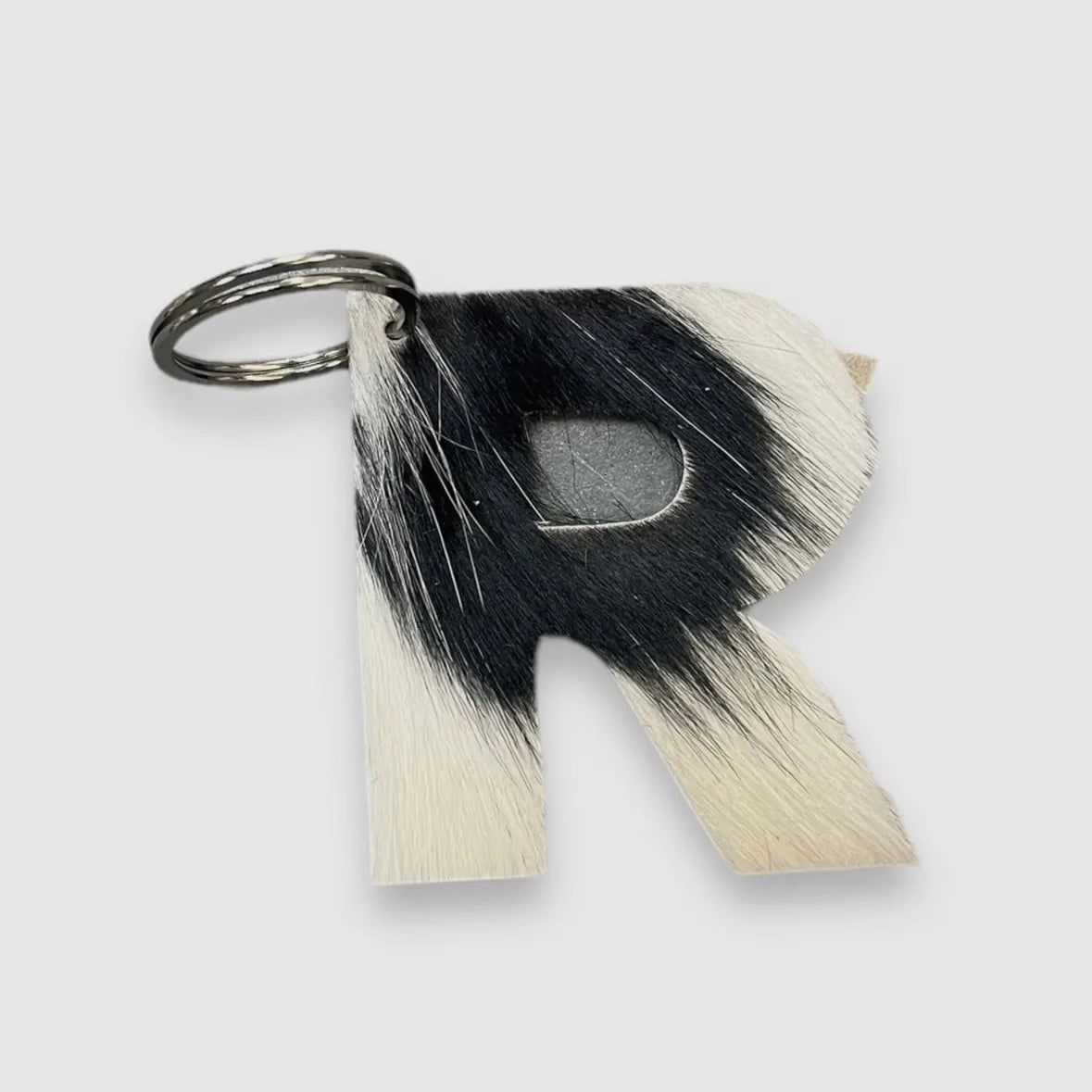 Cowhide Letter Keychain