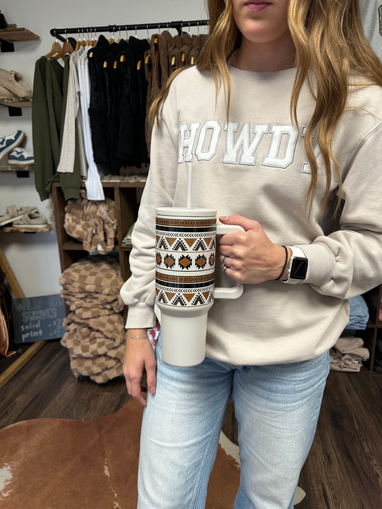 Brown Aztec Tumbler Cup