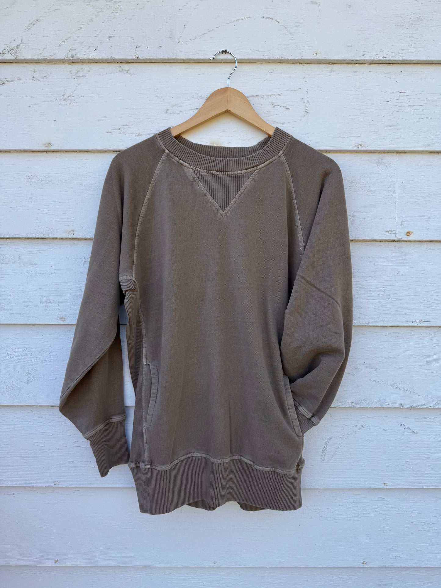 Stone Wash Pocketed Pullover