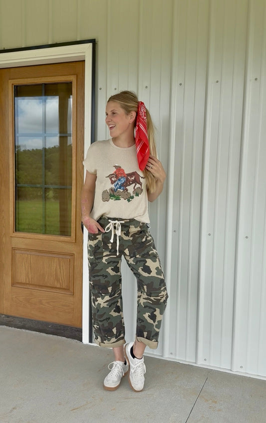 Camo Barrel Jeans