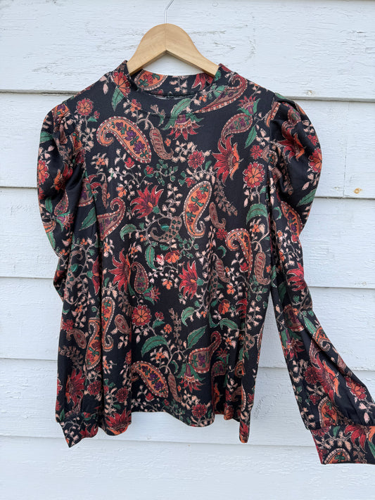Paisley Puff Sleeve Top