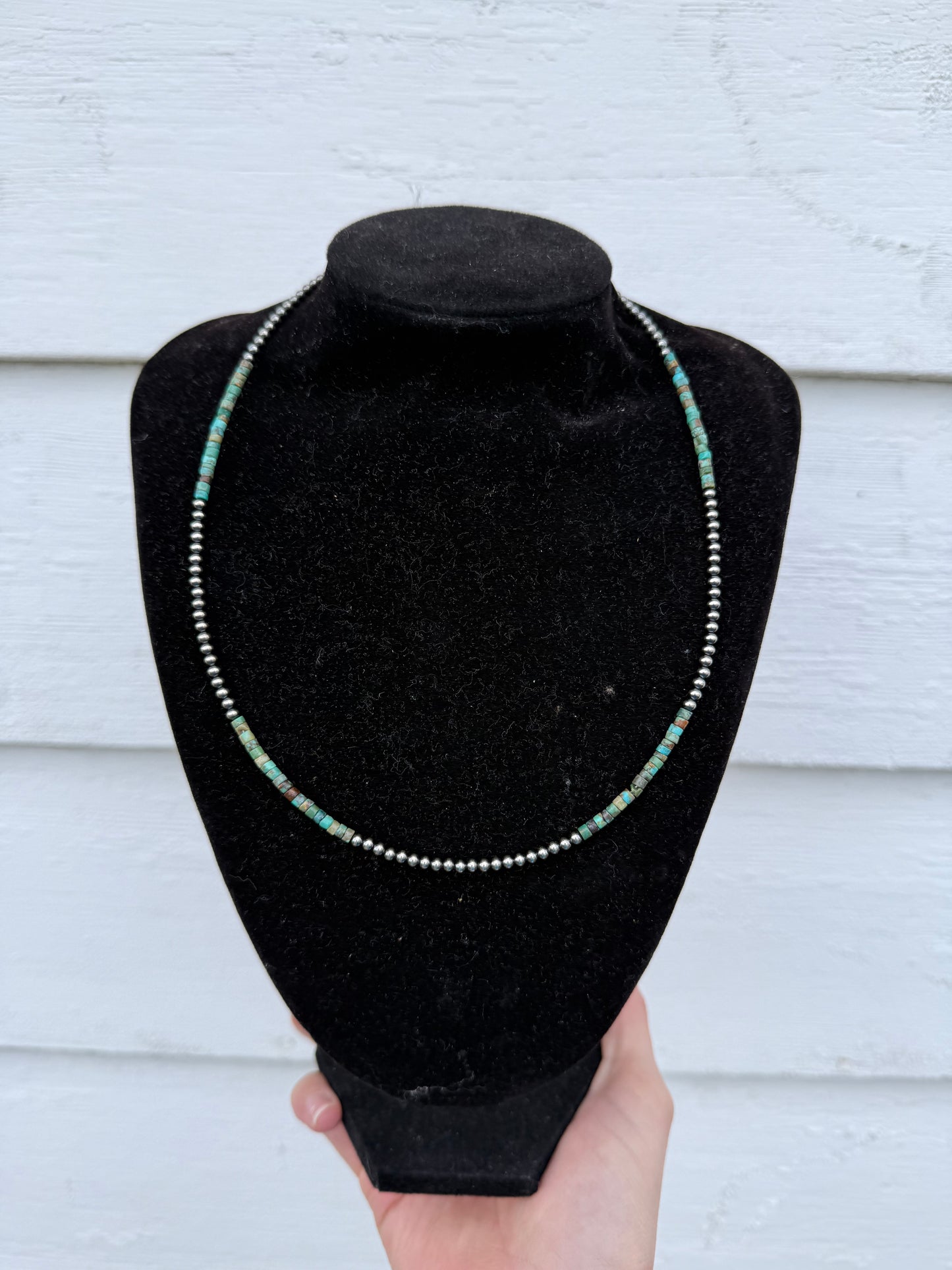 Sterling Silver & Turquoise Necklace – 19”